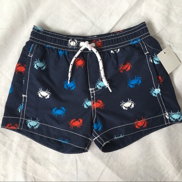 NWT bathing suit Carter's crabs blue red boys 6 9M - Picture 1 of 8
